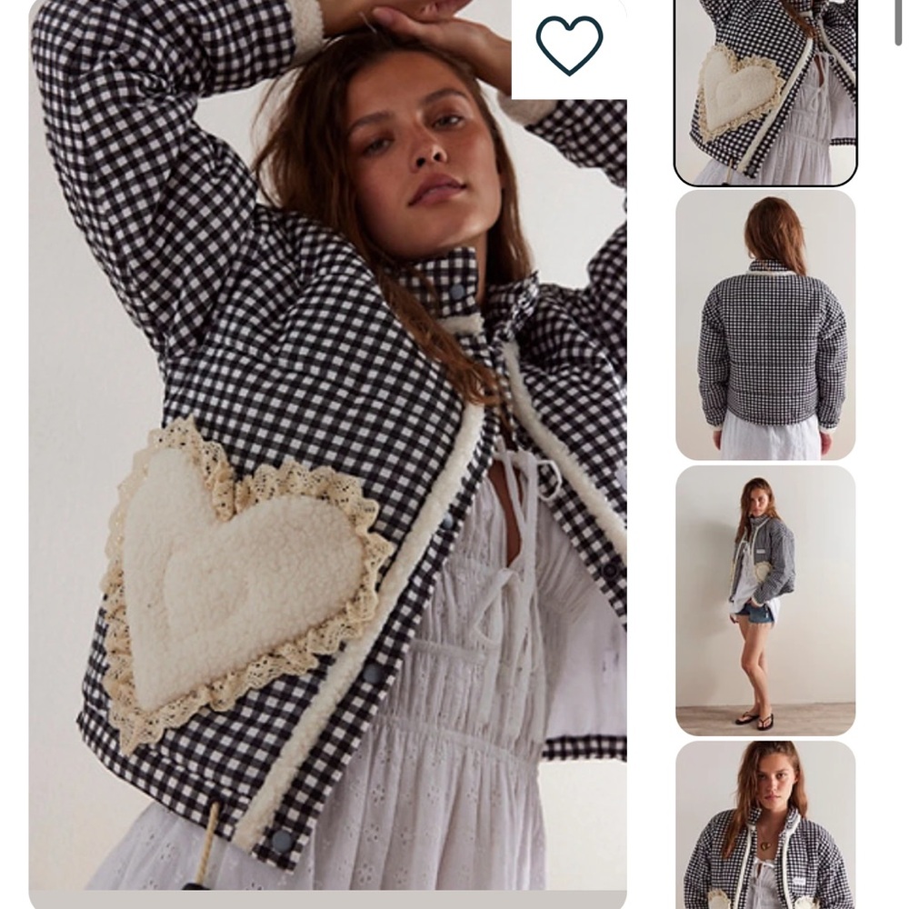 Women's Gingham Heart Patch Jacket